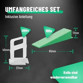 greate. greate 2100-teiliges Fliesen Nivelliersystem 2mm - Fliesenverlegehilfe