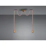 Trio Lighting Rustikale Affenschaukel Lampe ROPE 2-flammig aus Hanfseil, Höhe 150cm
