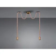 Trio Lighting Rustikale Affenschaukel Lampe ROPE 2-flammig aus Hanfseil, Höhe 150cm