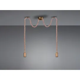 Trio Lighting Rustikale Affenschaukel Lampe ROPE 2-flammig aus Hanfseil, Höhe 150cm