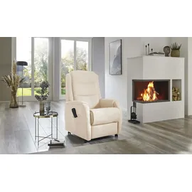 Hukla Fernsehsessel Max Mikrofaser 72 x 109 x 82 cm Creme elektrisch mit Rollen