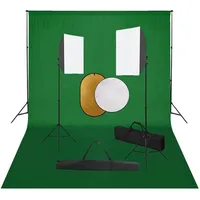 vidaXL Fotostudio-Set mit Softboxen, Hintergrundsystem und Reflektor