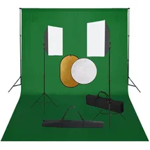 vidaXL Fotostudio-Set mit Softboxen, Hintergrundsystem und Reflektor