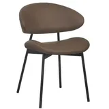 DKD Home Decor Esszimmerstuhl, Polyurethan, Metall, Kamel (57 x 57 x 77 cm)