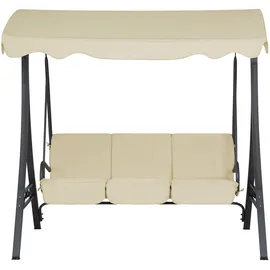 Beliani Hollywoodschaukel Beige 3-Sitzer