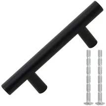 vidaXL Möbelgriffe 10 Stk. Schwarz 64 mm Edelstahl