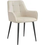 CLP Esszimmerstuhl, Creme, Metall, 58x86x62 cm, Esszimmer, Stühle, Esszimmerstühle, Vierfußstühle