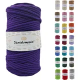 Sznurkomania, Geflochtene Baumwollkordel 5mm 100m, 46 Farben, Häkelkordel, Makramee Kordel, Makramee Garn, Premium Garn, Makramee Seil, (Pflaume)