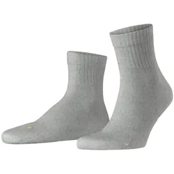 FALKE Unisex Socken - Kurzsocken, Baumwollmischung, Run Rib, Bündchen, einfarbig Hellgrau 39-41