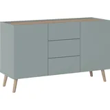 Home Affaire Sideboard Scandi 119,8 x 71,8 x 41,8 cm Platin Grau / Jackson Hickory