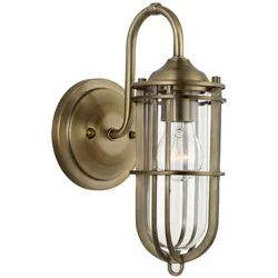 Licht-Erlebnisse Wandleuchte DACIO dunkles Messing Antik klar/transparent 1x E27 bis 60W LE121461
