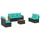 vidaXL Gartensofa-Set 8-tlg. schwarz