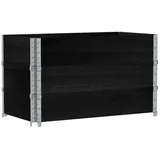 vidaXL Paletten-Aufsatzrahmen 3 Stk. Schwarz 100x50 Massivholz Kiefer Vidaxl