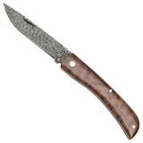 Budoten Damast-Taschenmesser Schlangenholz Braun