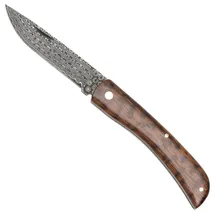 Budoten Damast-Taschenmesser Schlangenholz Braun