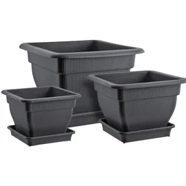 Buri XL Pflanzkübel 48 x 48 x 35 cm Anthrazit