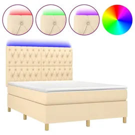 vidaXL Boxspringbett 140 x 200 cm Creme