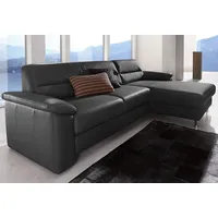 sit&more Ecksofa »Ascara L-Form« inklusive Boxspring/Federkern-Polsterung, wahlweise mit Bettfunktion schwarz