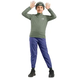Odlo Grid Fleeceshirt Kinder shadow melange - grün