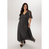 aniston plus Chiffonkleid Schwarz/Weiß 46