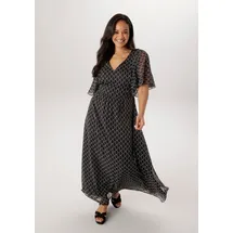 aniston plus Chiffonkleid Schwarz/Weiß 46