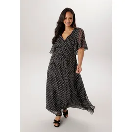aniston plus Chiffonkleid Schwarz/Weiß 46