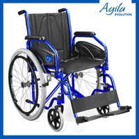 AIESI AGILA EVOLUTION Rollstuhl Faltbar leicht selbstfahrend mit abnehmbaren Armlehnen und Fußstützen