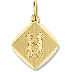 Sternzeichen-Anhänger ONE ELEMENT "Zwilling Sternzeichen Anhänger aus 333 Gelbgold", gold, Schmuckanhänger, Damen, Zwilling, Gelbgold 333, Damen Gold Schmuck Zwilling