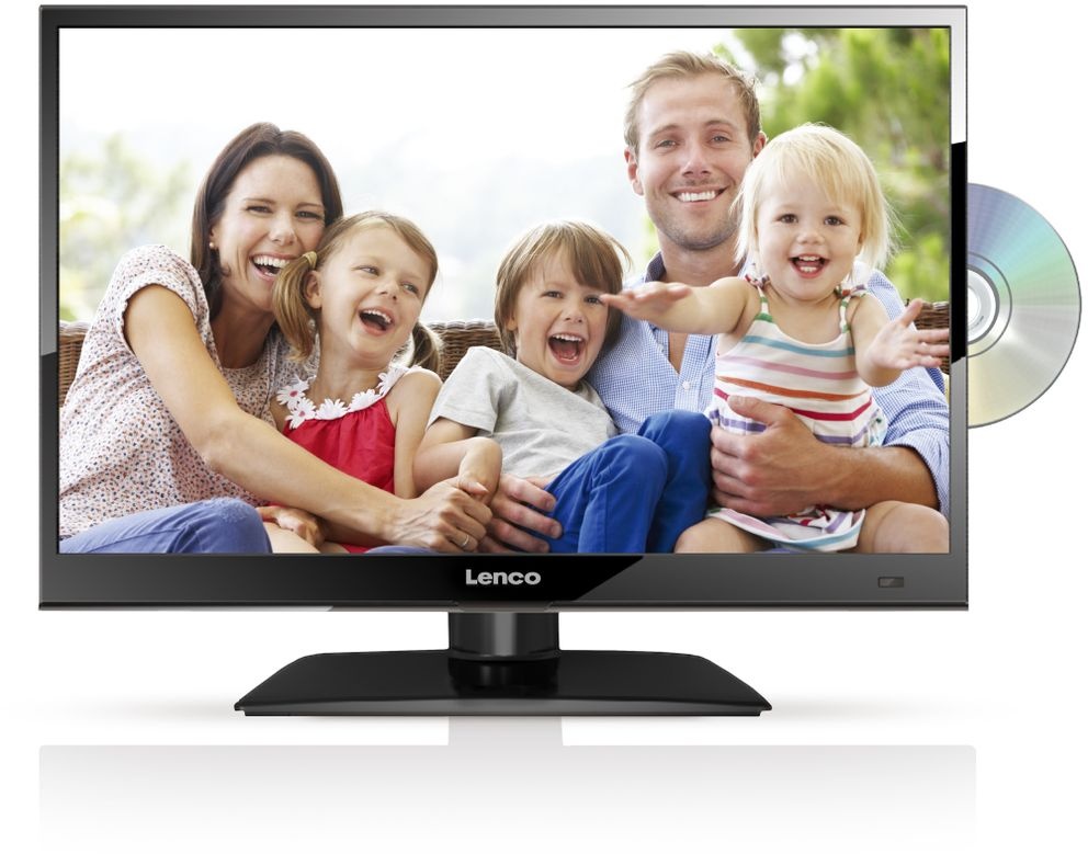 Lenco DVL-1662BK - 16 Zoll (40cm) HD-LED Fernseher mit integriertem DVD-Player - Triple Tuner (DVB-T/T2/S2/C) - 12 Volt Zubehör - Schwarz