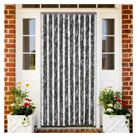 VidaXL Insektenschutz-Vorhang Grau und Weiß 56x200 cm Chenille