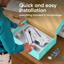 ONKRON Monitor Tischhalterung für 13-32 Zoll, bis 8 kg, Gasdruckfeder, VESA 75x75 & 100x100, schwenkbar, neigbar, drehbar, Weiß G80-W