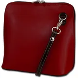 toscanto Leder Umhängetasche, Schultertasche Toscanto Tasche rot, schwarz ca. 17cm | Gr.: onesize