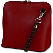 toscanto Leder Umhängetasche, Schultertasche Toscanto Tasche rot, schwarz ca. 17cm | Gr.: onesize