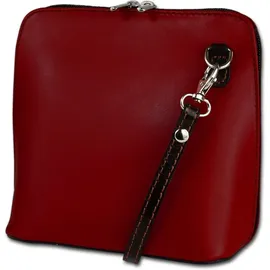 toscanto Leder Umhängetasche, Schultertasche Toscanto Tasche rot, schwarz ca. 17cm | Gr.: onesize