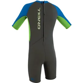 o ́neill wetsuits Reactor Spring 2 Mm Junior Shorty Mit Reißverschluss Hinten - Graphiteite / Dayglo / Ocean - 4 Jahre