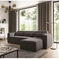 Fun Möbel Ecksofa Schlafsofa WALDO Stoff Poso Anthrazit Ottomane