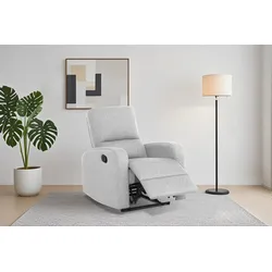 Relaxsessel HOME AFFAIRE "TOURNAY, TV-Sessel mit Recliner - und Liegefunktion, Webstoff", grau (hellgrau), H:96cm T:93cm, Sessel, Ruhesessel mit Beinablage, Liegefläche ideal verstellbar 105-135