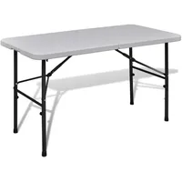 VidaXL Gartentisch Klappbar 122 cm HDPE Weiß
