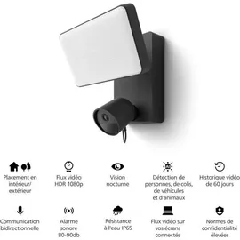 Philips Hue Secure Flutlichtkamera Schwarz