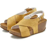 LASCANA Sandalette Keilabsatz und Korkfußbett gelb