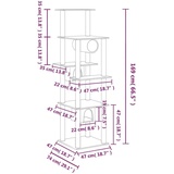 vidaXL Kratzbaum mit Sisal-Kratzsäulen Creme 169 cm