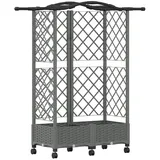 vidaXL Hochbeet mit Rankgitter und Dach 124 x 40 x 129 cm Hellgrau