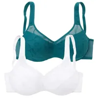 PETITE FLEUR Minimizer-BH Damen petrol+weiß Gr.75C