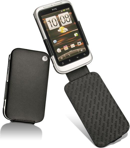 Noreve Lederschutzhülle vertikal (HTC Wildfire S), Smartphone Hülle, Schwarz