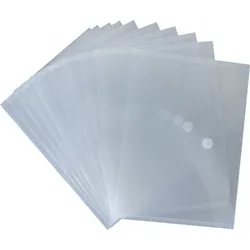 Dokumententasche / Sichttasche A4 quer mit Klettverschluss, transparent natur, aus PP, NEUTRAL - 10 Umschläge