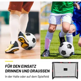 Dunlop Fußballtor Schwarz/Rot 180 x 120 x 60 cm