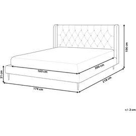 Beliani Polsterbett 160 x 200 cm Beige
