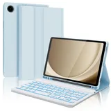 AVNICUD Tastatur für Samsung Galaxy Tab A9 2023 8.7 Zoll, Samsung Tab A9 Hülle mit Tastatur Beleuchtete Magnetische Abnehmbarer QWERTZ Deutsches Tastatur für Galaxy Tab А9 2023, Blau