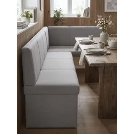 Hela Eckbank "TURIN", beige (schlamm, schlamm), B:200cm H:90cm T:61cm, Holz, Polyester, Stoff, Sitzbänke, Eckbank, Eckbank, Gestell aus Holz, gepolstert, in 2 Ausführungen, Webstoff
