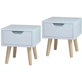 Hti-Living Nachtschrank Thekla 29,7 x 29,7 x 32,5 cm Weiß